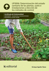 UF0006. DETERMINACIÓN DEL ESTADO SANITARIO DE LAS PLANTAS, SUELO E INSTALACIONES Y ELECCIÓN DE LOS MÉTODOS DE CONTROL. AGAO0208 - INSTALACIÓN Y MANTENIMIENTO DE JARDINES Y ZONAS VERDES