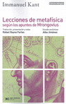 LECCIONES DE METAFISICA SEGIN LOS APUNTES DE MRONGOVIUS (BILINGUE)
